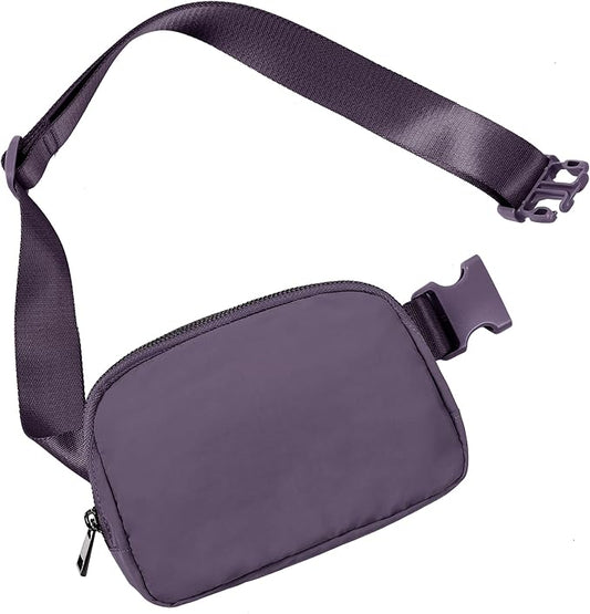 ODODOS Unisex Mini Belt Bag with Adjustable Strap Small Fanny Pack for Workout Running Traveling Hiking, Navy Cosmos-StrideForce Fitness