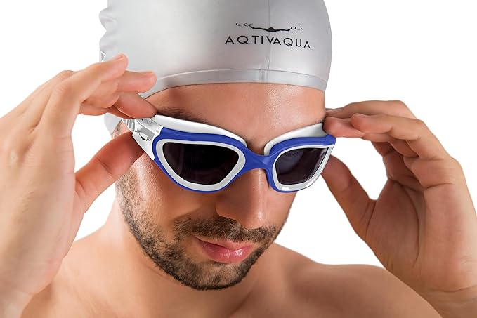 AqtivAqua Swimming Goggles, DX Wide View Swim Goggles for Adult Men Women, Anti Fog No Leaking-StrideForce Fitness