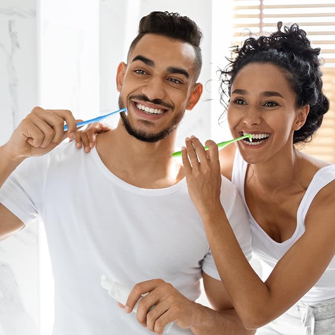 6 Pack End-Tuft Toothbrushes with Covers for Orthodontic Wisdom Teeth Care, Small Head Single Tuft Dental Brush for Plaque Removal, Braces, Interdental Cleaning, Soft Bristles for Adults Oral Care