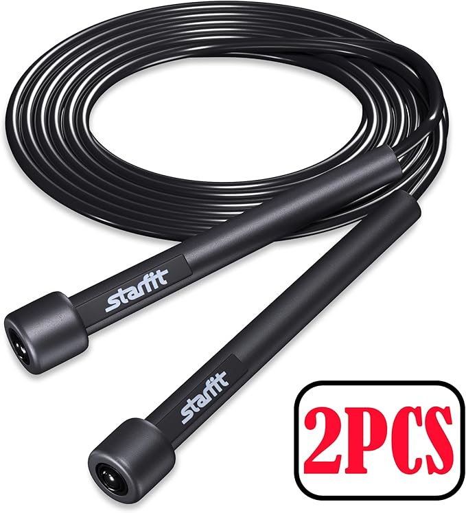 STARFIT Lightweight Jump Rope for Fitness and Exercise, Adjustable Jump Ropes with Plastic Handles, Cardio and Endurance Training, Jumping Rope for Workout-StrideForce Fitness