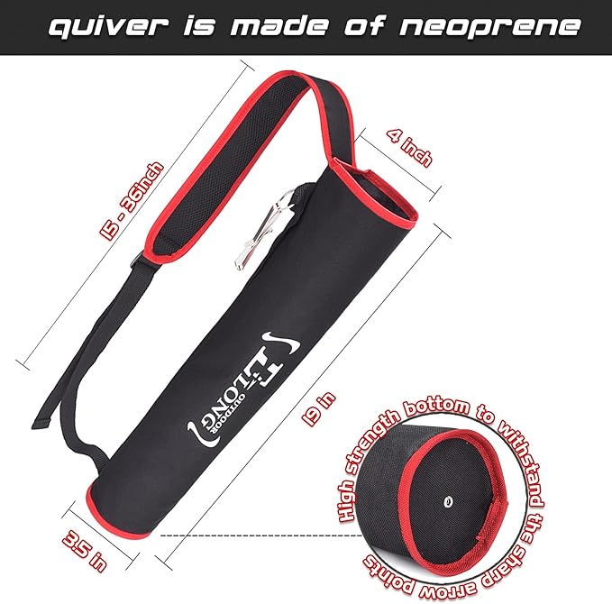 Elong Adjustable Archery Back Arrow Quiver Holder - Upgraded Quiver Arrows for Compound Recurve Bow and Hunting Target Practicing Youth and Adults-StrideForce Fitness