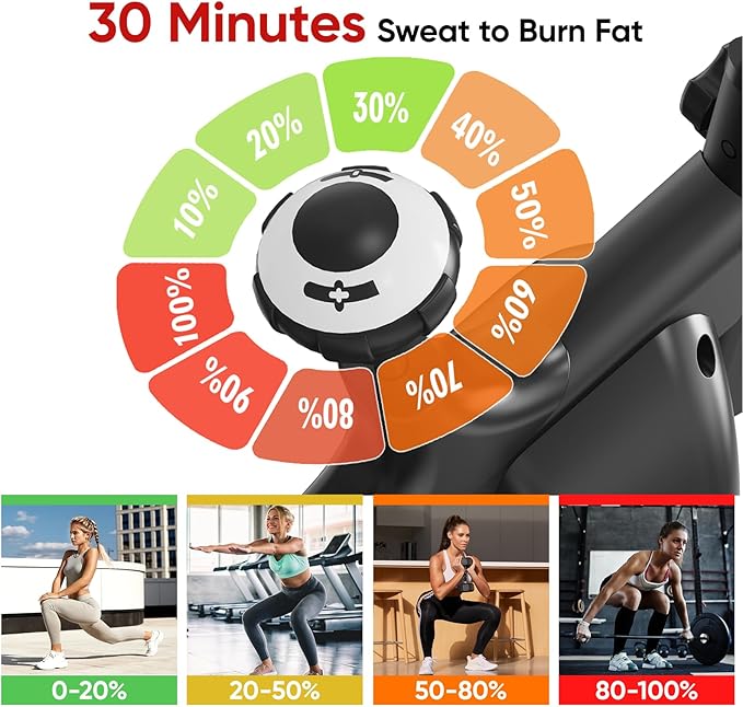 Exercise Bike, Stationary Bike for Home/Indoor Cycling Bike Silent Belt Drive, Stationary Bike with 300lbs Weight Capacity w/Comfortable Seat Cushion & Tablet Mount-StrideForce Fitness