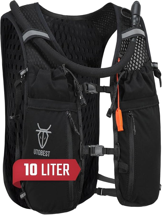 UTOBEST Upgrade Running Hydration Vest 10L, Running Backpack for Women Men Multi-Functional Storage, Adjustable Water Vest for Trail Marathon Race Jogging Cycling-StrideForce Fitness
