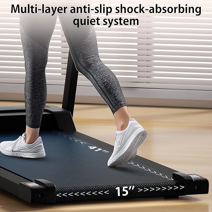 Portable Foldable Treadmills for Home, Small Folding Treadmill for Home Office with 300 LBS Capacity, Walking Running Exercise Electric Compact Treadmill with LED Display-StrideForce Fitness