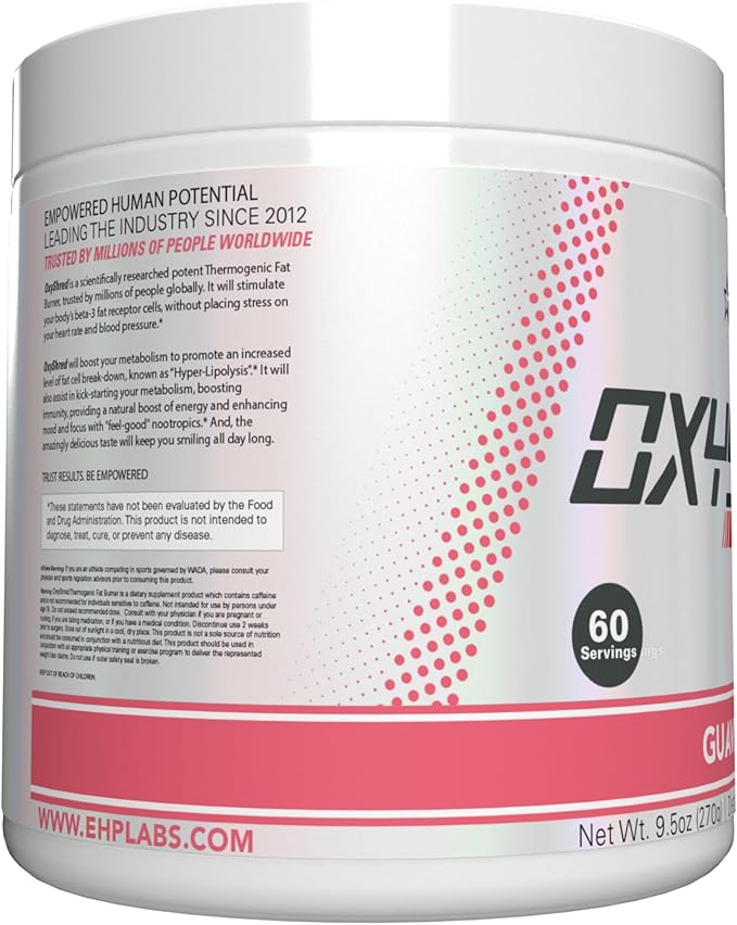 EHP Labs OxyShred Pre Workout Powder & Shredding Supplement - Preworkout Powder with L Glutamine & Acetyl L Carnitine, Energy Boost Drink - Guava Paradise, 60 Servings-StrideForce Fitness