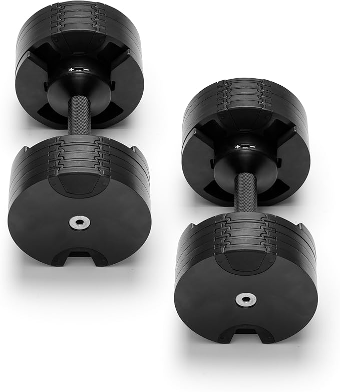 NÜOBELL® Adjustable Dumbbell Set, 5-50 LB or 5-80 LB, Easy Twist 2024-25 Model, All-In-One Weights Set (Pair) for Home, Original Manufacturer-StrideForce Fitness