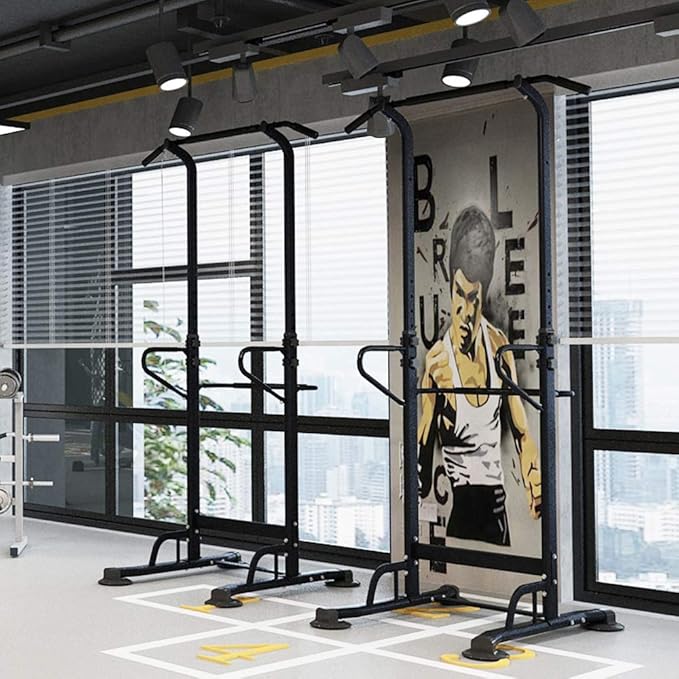 sogesfurniture Tower Adjustable Height Pull Up and Dip Station Multi-Function Home Strength Training Fitness Workout Station Sturdy Chin-Up Bar Stand Dip Station-StrideForce Fitness