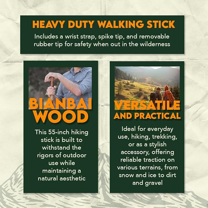 SE Survivor Series 55" Hand Carved Wolf Hiking Stick, Weatherproof, Rope Wrapped, Metal Tip - WS626-55RW-StrideForce Fitness