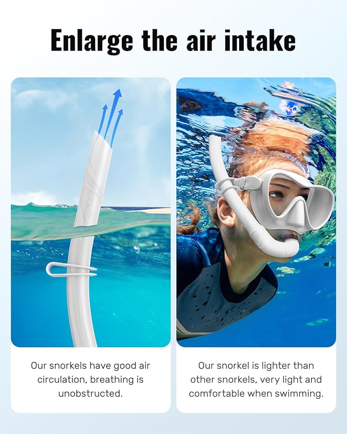 W WSTOO Adults Diving Snorkel Breathing Tube Silicone Flexible Foldable Snorkel Anti-Drop for Freediving Swim Training,Diving and Scuba Diving,Easy to Carry for Travel-StrideForce Fitness