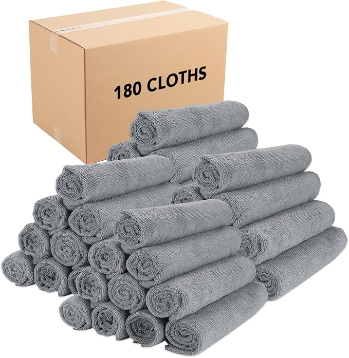 Arkwright Microfiber Gym Towel - Bulk Case of 180 - Super Soft, Quick Dry Workout Sweat Towels, 300 GSM Lightweight & Absorbent for Sports, Working Out, Yoga, and Spa, 16 x 27 in, Grey-StrideForce Fitness
