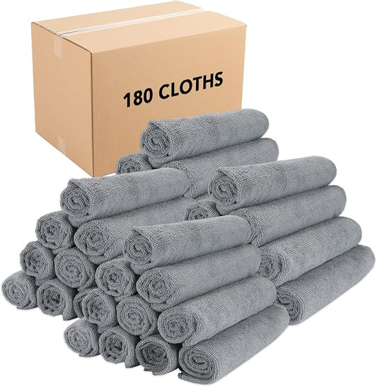 Arkwright Microfiber Gym Towel - Bulk Case of 180 - Super Soft, Quick Dry Workout Sweat Towels, 300 GSM Lightweight & Absorbent for Sports, Working Out, Yoga, and Spa, 16 x 27 in, Grey-StrideForce Fitness