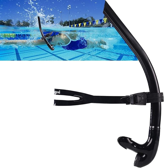 Swim Snorkel for Lap Swimming,Adult Swimmers Snorkeling Gear for Swimming Snorkel Training in Pool and Open Water,Snorkle Center Mount Silicone Mouthpiece One-Way Purge Valve-StrideForce Fitness