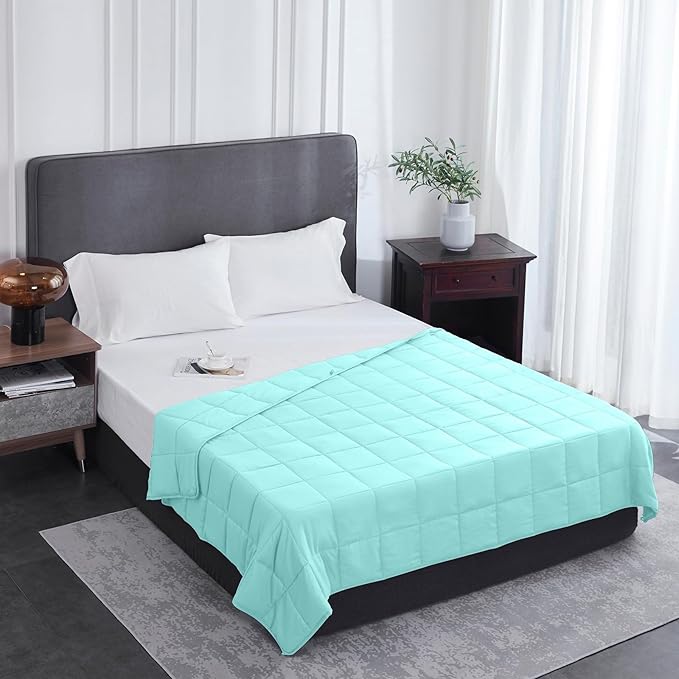 L'AGRATY Weighted Blanket - 48"x72" 20lbs Cooling Breathable Heavy Blanket Microfiber Material with Glass Beads Big Blanket for Adult All-Season Summer Fall Winter Soft Thick Comfort Blanket-StrideForce Fitness