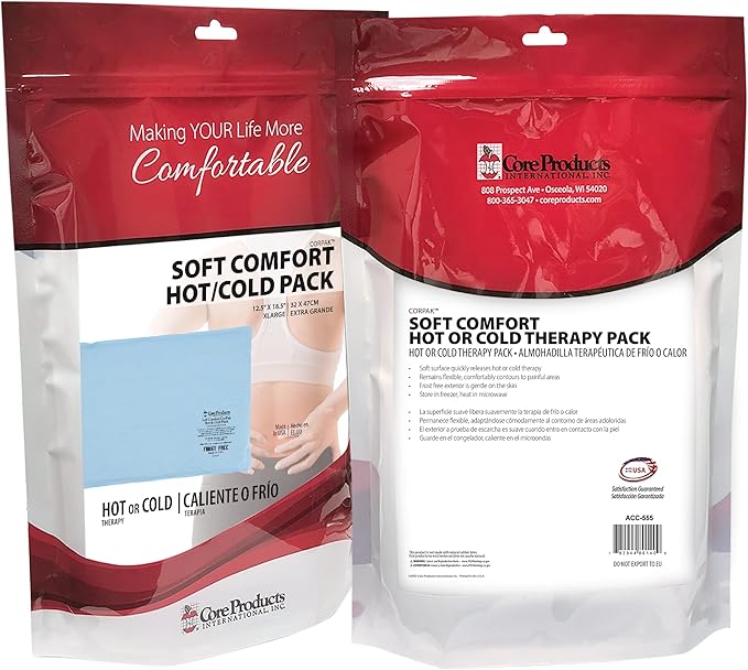 Core Products Soft Comfort CorPak – Reusable Hot & Cold Therapy Pack, Ice Pack for Injuries, No-Frost Compress for Muscle, Back & Joint Pain Relief – 12.5" x 18.5", Made in USA-StrideForce Fitness