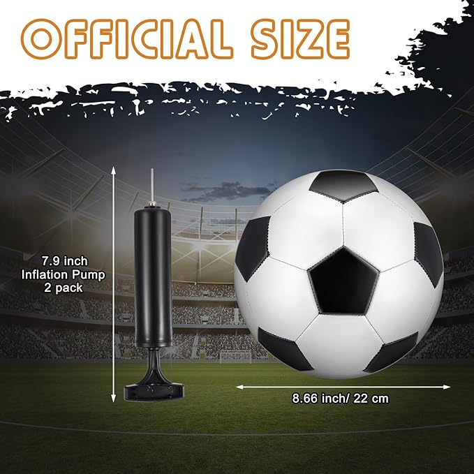 12 Pcs Soccer Balls for Teen Adult Bulk Deflated Soccer Ball with Pump Size 5 Indoor Outdoor Training Practice for School Sports Game Birthday Gifts Party Back to School-StrideForce Fitness