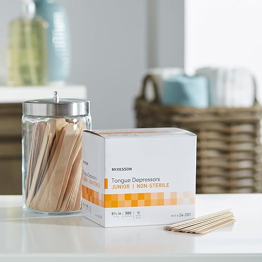 McKesson Tongue Depressors Adult Size, Non-Sterile, Wood, Unflavored, Splinter-Free (500, 5.5")