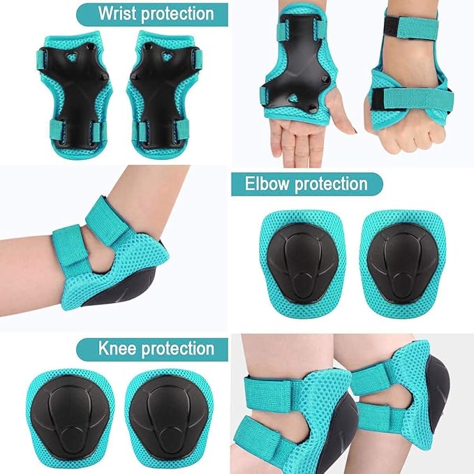 Adjustable Helmet for Ages 5-16 Kids Toddler Boys Girls Youth,Protective Gear with Elbow Knee Wrist Pads for Multi-Sports Skateboarding Bike Riding Scooter Inline skatings Longboard Roller Skate-StrideForce Fitness