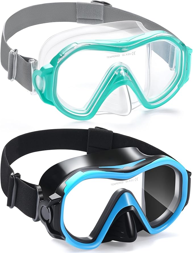 Supertrip Adult Swim Goggles Swimming Goggles with Nose Cover Elastic Fabric Strap Tempered Glass Snorkeling Gear for Adults-StrideForce Fitness