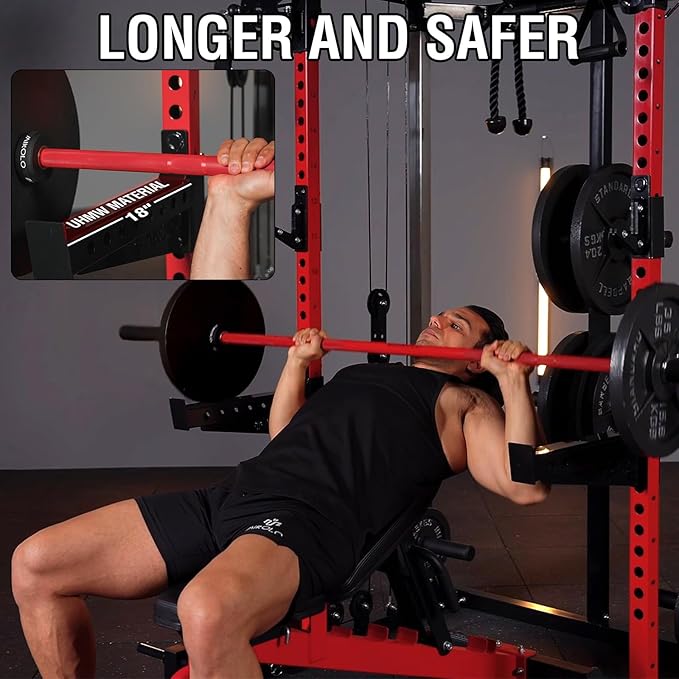 Mikolo Power Cage, 2000LB Power Rack with Independent Dual Pulley System, Multi-Function Home Gym Workout Machine for Cable Crossover-StrideForce Fitness