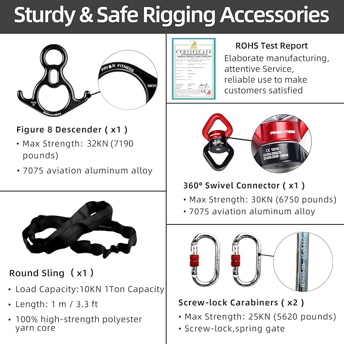 PRIOR FITNESS Aerial Silks Kit Colorful 9/15/20 Yards 40D Nylon Fabric Hammock Set With Hardware & Guide for All Levels Of Aerial Yoga Practice and Acrobatic Flying For Adults Aerial silk-StrideForce Fitness