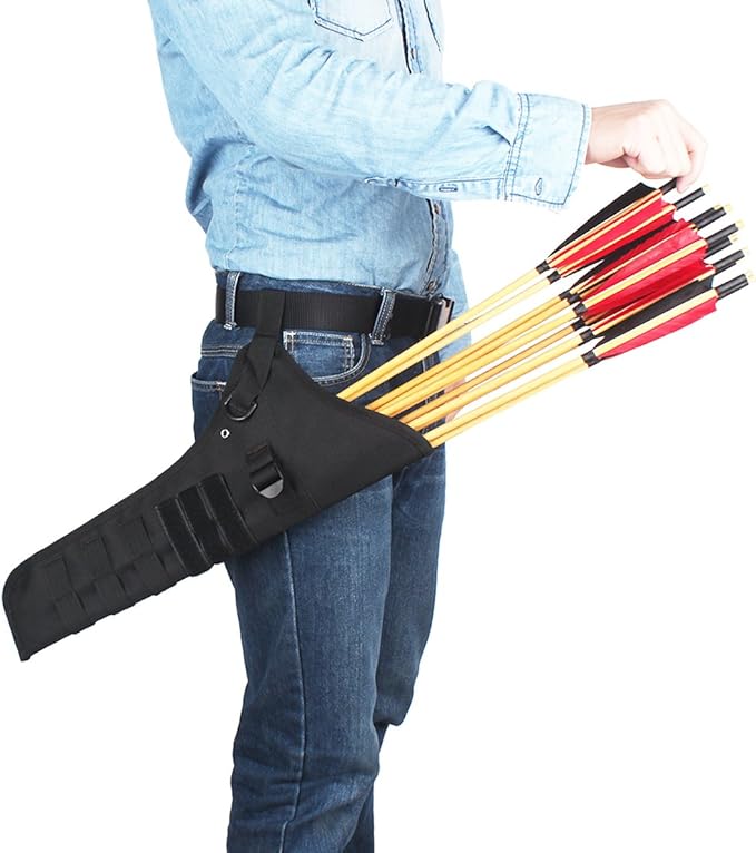 KRATARC Archery Lightweight Hip Arrow Quiver Foldable Compact Arrows Bag with Molle System Hanged for Target Shooting-StrideForce Fitness