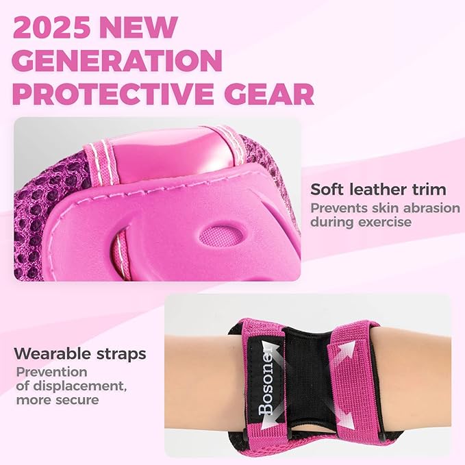 BOSONER Kids/Youth Knee Pad Elbow Pads Guards Protective Gear Set for Roller Skates Cycling BMX Bike Skateboard Inline Skatings Scooter Riding Sports-StrideForce Fitness