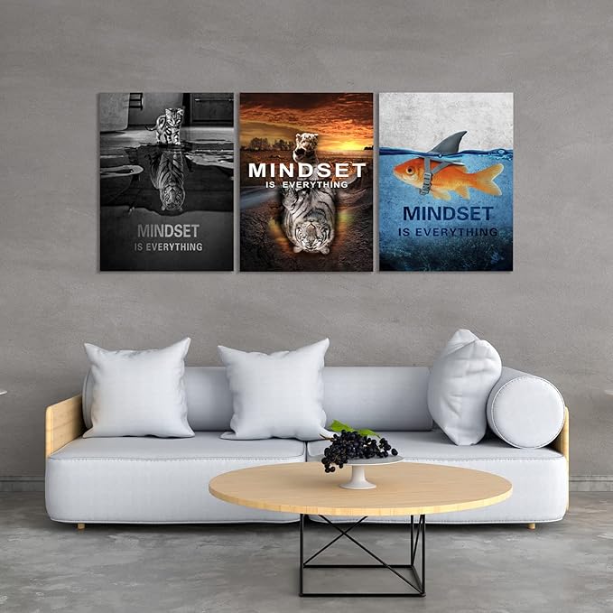 Success Wall Painting Inspirational Wall Art Office Wall Decor Motivational Wall Art Canvas Black Poster Positive Inspirational Framed Artwork Prints Picture for Living Room Office [60''W x 28''H]-StrideForce Fitness