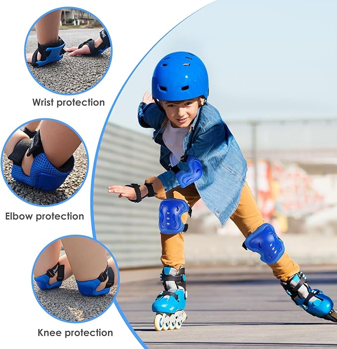 BOSONER Kids/Youth Knee Pad Elbow Pads Guards Protective Gear Set for Roller Skates Cycling BMX Bike Skateboard Inline Skatings Scooter Riding Sports-StrideForce Fitness