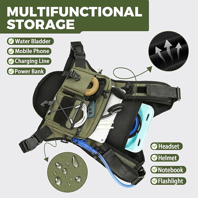 USA Original Patent Running Hydration Vest Backpack, Lightweight Chest Pack with 2.0L Water Bladder Bag Daypack for Hiking Running Cycling Race Marathon for Women Men-StrideForce Fitness