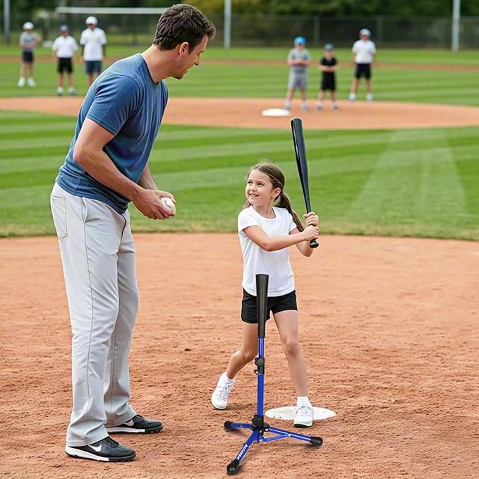 Baseball Tee for Kids,Batting Tee,Softball Tee,Youth Hitting Tee,Teeball Tee,Travel Tee,Easy Adjustable Height-StrideForce Fitness