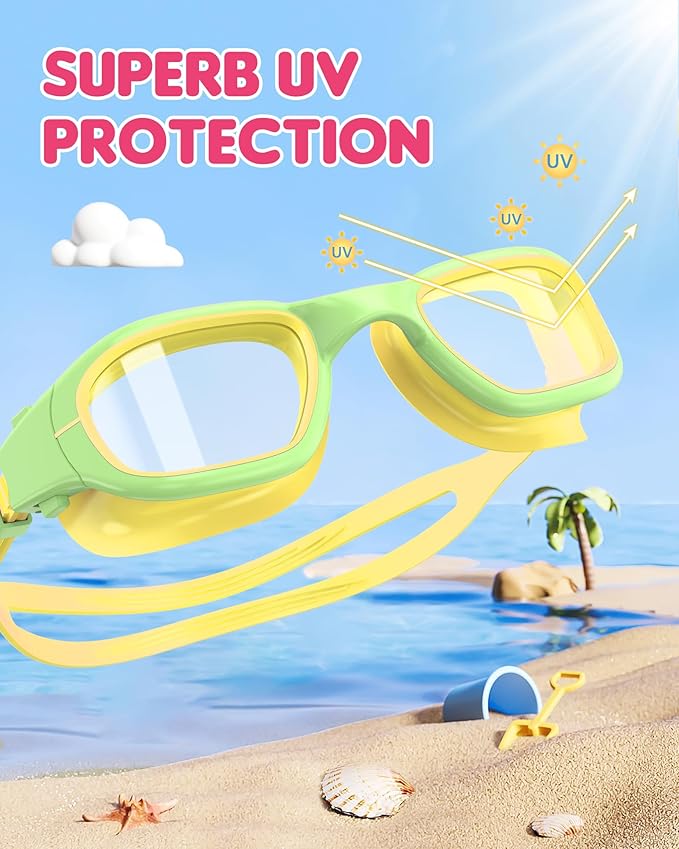Kids Swim Goggles,Swimming Goggles for Kids 6-14, Anti-Fog UV Protection Pool Glasses for Boys Girls-StrideForce Fitness