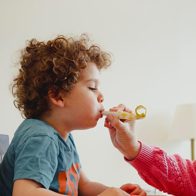 TalkTools Horn Kit | Oral Motor Placement Therapy | Improve Speech, Tongue Lip Placement | Reduce or Eliminate Drooling | Abdominal Grading | Controlled Oral Airflow, and Speech Clarity - 12 Tools