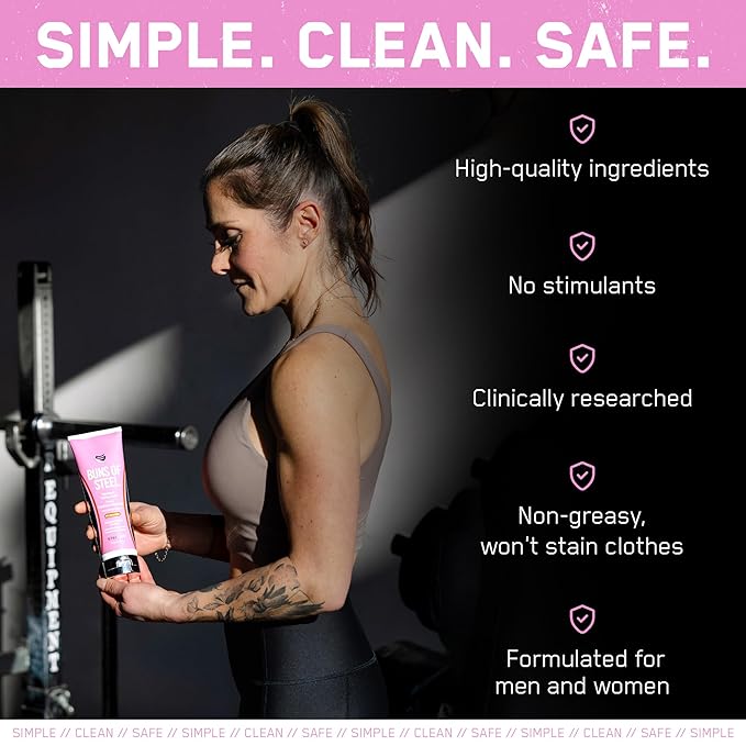 SteelFit Maximum Toning Cellulite Cream, Buns of Steel - Skin Firming & Tightening Body Lotion with Caffeine for Stretch Marks - Anti-Cellulite Remover Treatment for Booty, Thighs, Legs & Glutes-StrideForce Fitness