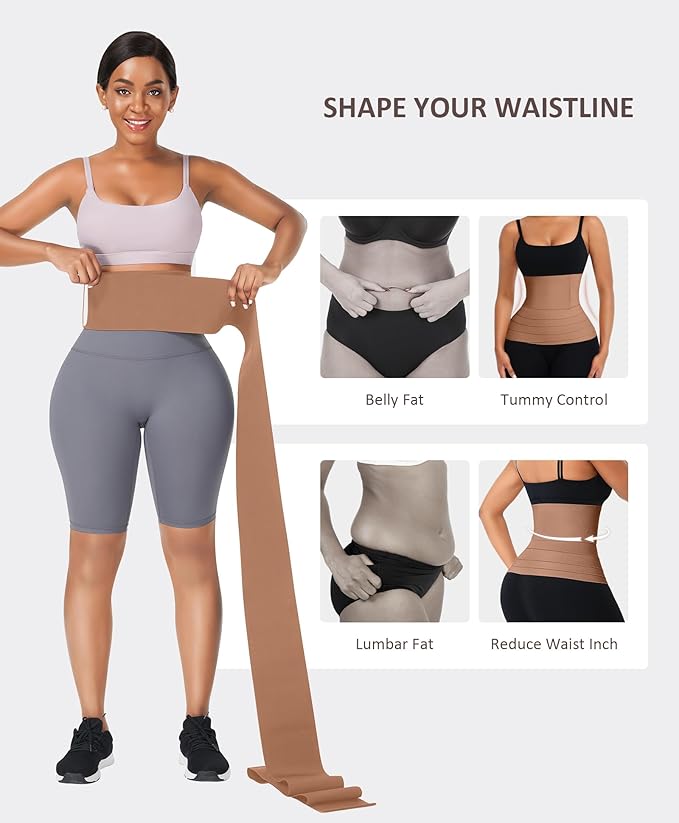 FeelinGirl Waist Trainer for Women Trimmer Belt Waist Cincher Tummy Wrap Plus Size Snatch Me Up Bandage Body Shaper-StrideForce Fitness