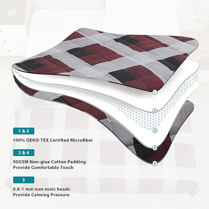 L'AGRATY Weighted Blanket - 60"x80" 25lbs Cooling Breathable Heavy Blanket Microfiber Material with Glass Beads Big Blanket for Adult All-season Summer Fall Winter Soft Thick Comfort Blanket-StrideForce Fitness