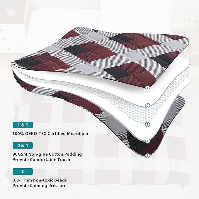 L'AGRATY Weighted Blanket - 60"x80" 20lbs Cooling Breathable Heavy Blanket Microfiber Material with Glass Beads for Adult All-Season Summer Fall Winter Soft Thick Comfort-StrideForce Fitness