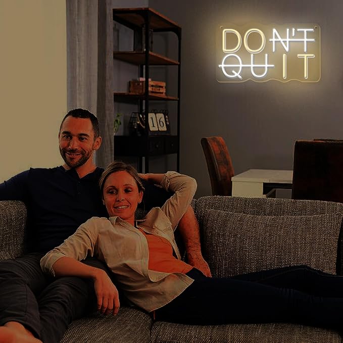 Don't Quit Led Neon Signs Office for Room Yoga Man Cave Gamer Room Do It Light Up Home Boy's Room Sports Room Home Gym Decor Powered by 5V USB with Dimmable Switch-StrideForce Fitness