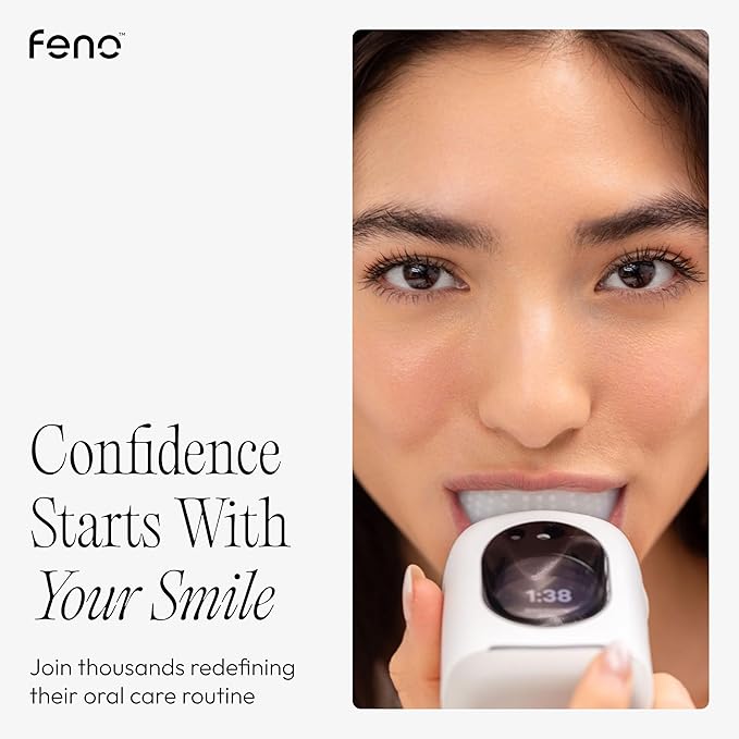 Feno Smartbrush Founders Edition Plus – AI-Powered Electric Toothbrush with Personalized Mouthpiece, 3 Tubes Foam Toothpaste, Tongue Scraper & 12-Month Plus Subscription