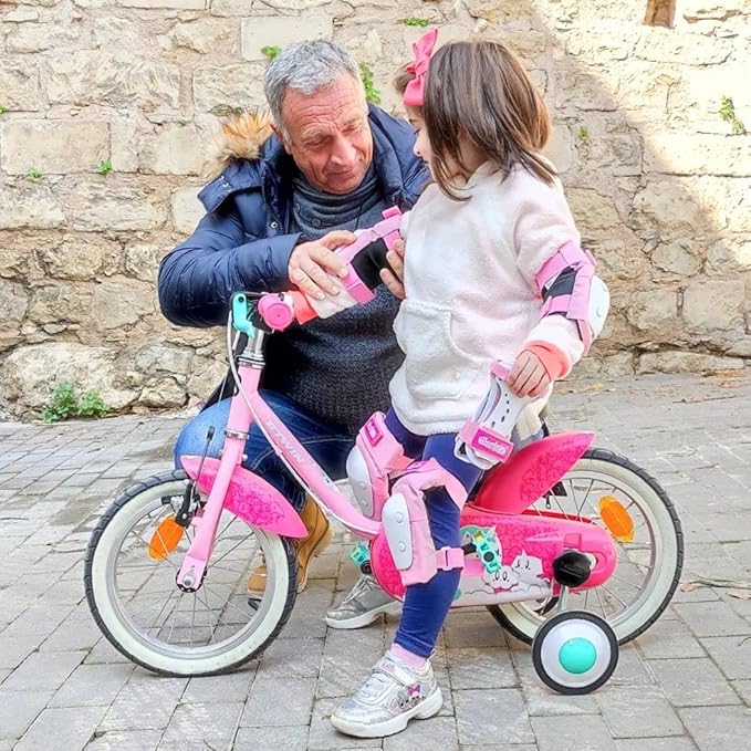 Simply Kids Knee and Elbow Pads with Wrist Guards, HardSoft Pad Tech. - CPSIA Certified Protective Gear Set - Inline Roller Skate Skateboard Bike Knee Pads for Kids Child Girls Boys Toddler Youth-StrideForce Fitness