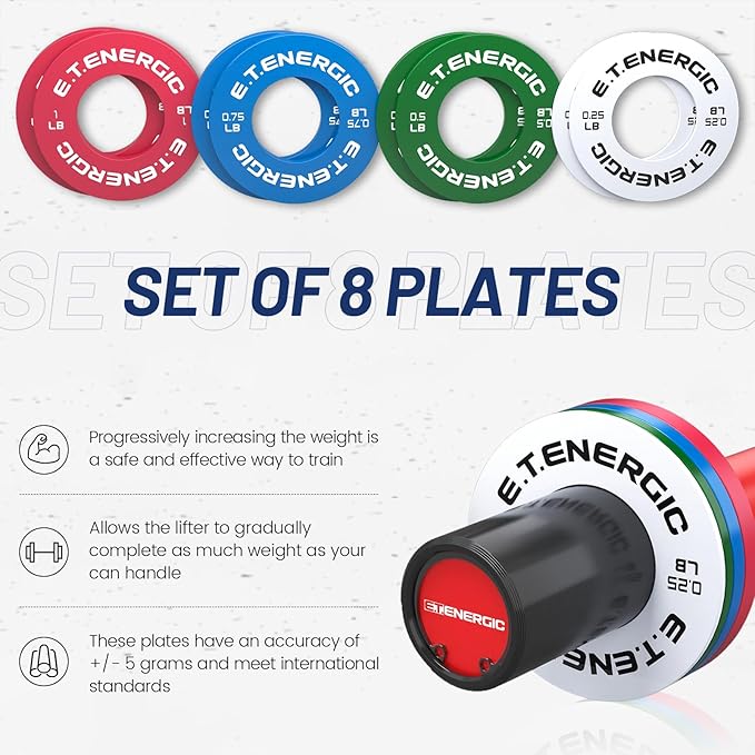 Fractional Weight Plates Set, Odorless Micro Weight Plates for Olympic Barbells for Change Plates Strength Training-StrideForce Fitness