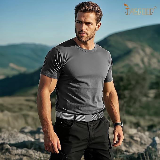 JASGOOD Nylon Canvas Breathable Military Tactical Men Waist Belt With Plastic Buckle-StrideForce Fitness