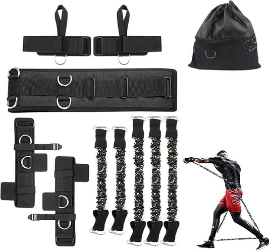Boxing Resistance Bands Set for Speed and Agility, Workout Band Ankle Exercise Bands Legs Ankle Straps for Resistance Training Enhance Explosive Power
