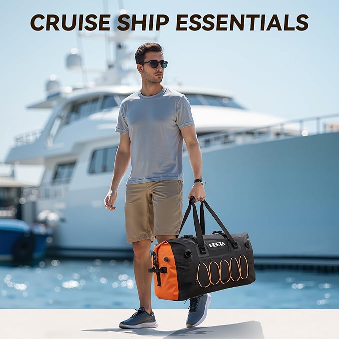 HEETA Waterproof Duffel Bag Motorcycle Dry Bag Backpack, 60L/80L Extra Large Rolltop Travel Duffle Bags with Straps & Handles for Kayaking Rafting Boating Canoeing Camping Gym Beach Cruise Ship-StrideForce Fitness