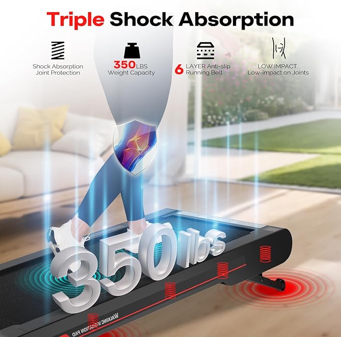 Sperax Walking Vibration Pad with APP, 3 in 1 Under Desk Treadmill, 2.5HP Low Noise Walking Treadmill Pad with Remote Control,Portable Treadmills for Home Office-StrideForce Fitness