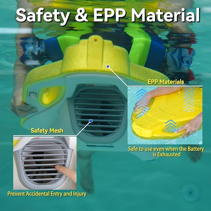 Electric Swimming Kickboard for Kids – 2-in-1 Water Jet & Propeller, Water Scooter Float Board for Swim Training, 6.1kgf Thrust, 24V/4.6Ah Battery, 45 Min Runtime, Load 198 lbs, Summer Pool Toy-StrideForce Fitness