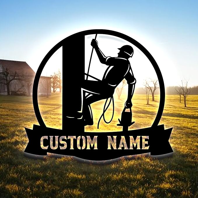 Personalized Electrician Metal Sign with LED Lights, Custom Electrician Metal Wall Art, Gift For Electrican, Wall Art Hanging Home Decor Birthday Xmas Gift-StrideForce Fitness