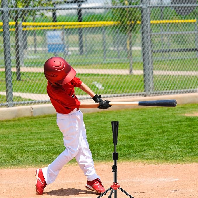 FDLS Baseball Batting tee for Adults and Youth Teens, Portable Tripod Stand Base Tee Easy Adjustable Height 27 to 46 inches for Hitting Training Practice, with Carrying Bag-StrideForce Fitness