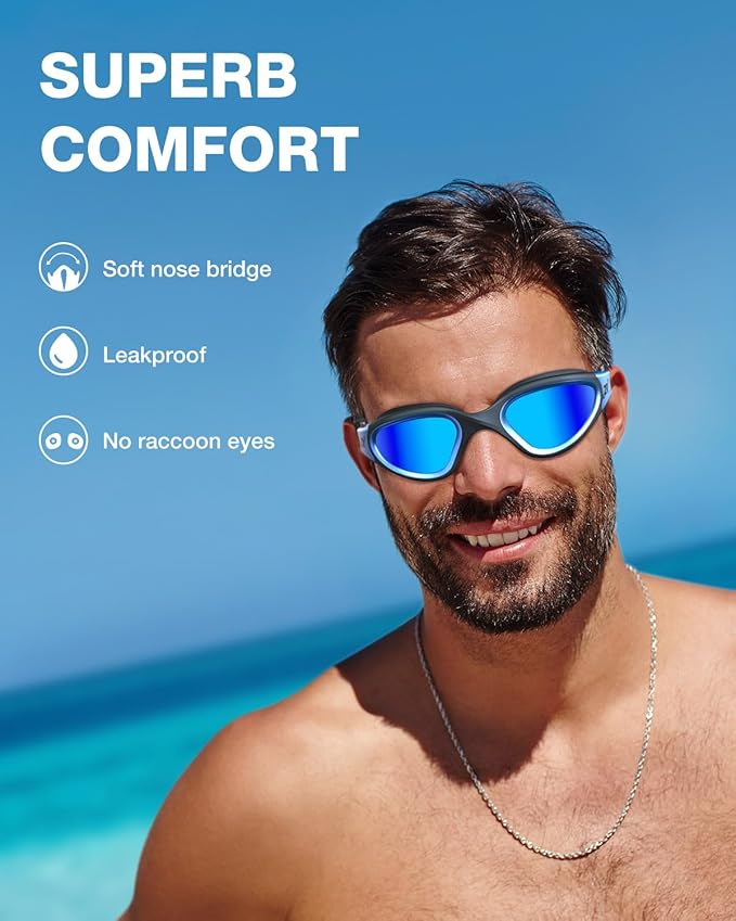 ZIONOR Swim Goggles, G1 MAX Polarized Anti-Fog Swimming Goggles for Men Women-StrideForce Fitness