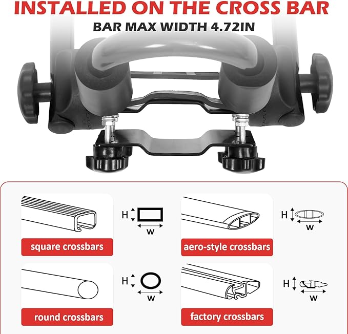 Folding Kayak Roof Rack Premium J-Bar for Canoe Carrier SUP Paddle Surfboard Mount on Car SUV and Truck Crossbar (1 Pair)-StrideForce Fitness