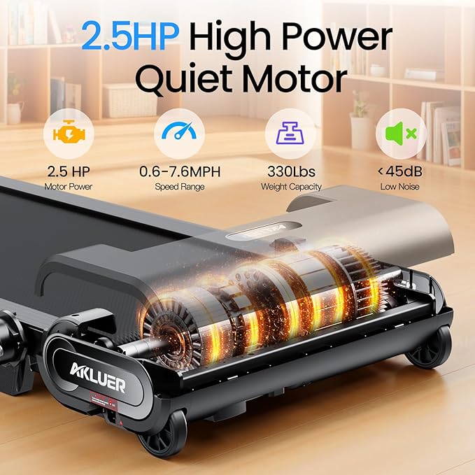 Walking Pad Treadmill with Auto Incline, 6 in 1 Under Desk Treadmill, 6-Level Incline Treadmills, 2.5HP Portable Treadmills for Home with 330LBS Capacity, LED Display, Remote Control-StrideForce Fitness